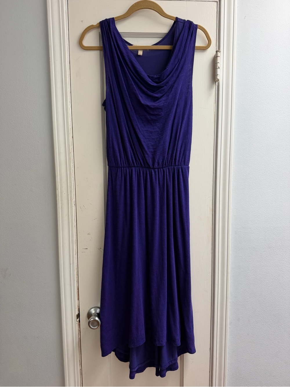 Banana Republic Sleeveless Cowl Neck Purple Midi Dress